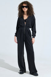 DOING THE MOST FRENCH TERRY JUMPSUIT WITH RHINESTONES