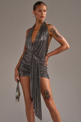 DREAM GIRL RHINESTONE DRESS IN SILVER