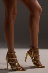 AKIRA GOLD SYDONIC GOLD WATCH STILETTO SANDAL