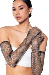 ALL NIGHT LONG RHINESTONE MESH GLOVES