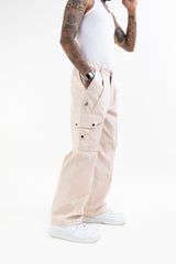Ripstop Wide Leg Cargo Pants Beige