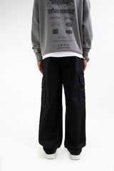 Ripstop Wide Leg Cargo Pants Black