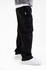 Ripstop Wide Leg Cargo Pants Black