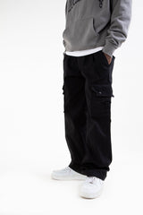 Ripstop Wide Leg Cargo Pants Black